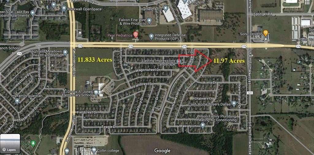 11.972 Acres of Land for Sale in Rockwall, Texas