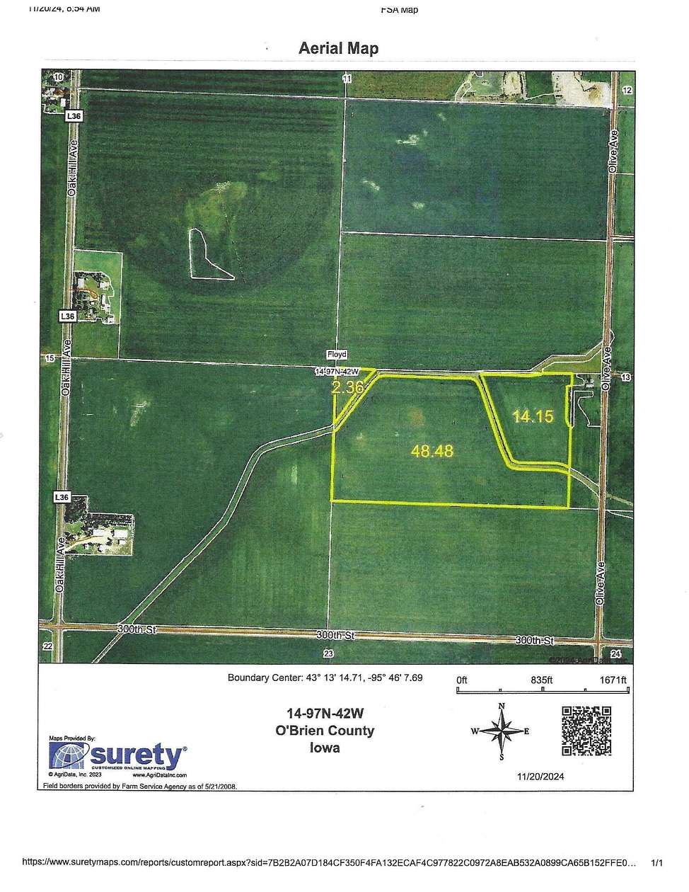 70.14 Acres of Agricultural Land for Sale in Sheldon, Iowa