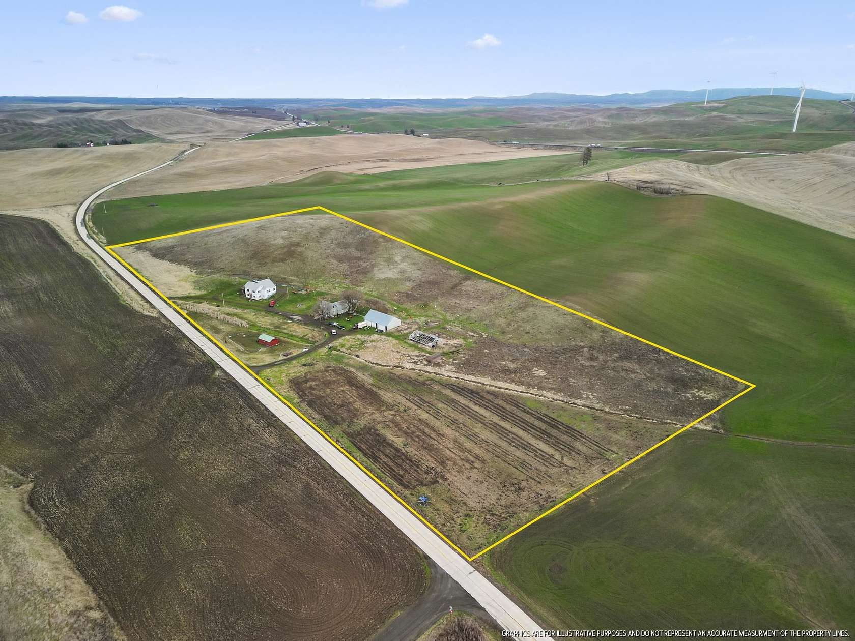 20 Acres of Agricultural Land with Home for Sale in Rosalia, Washington