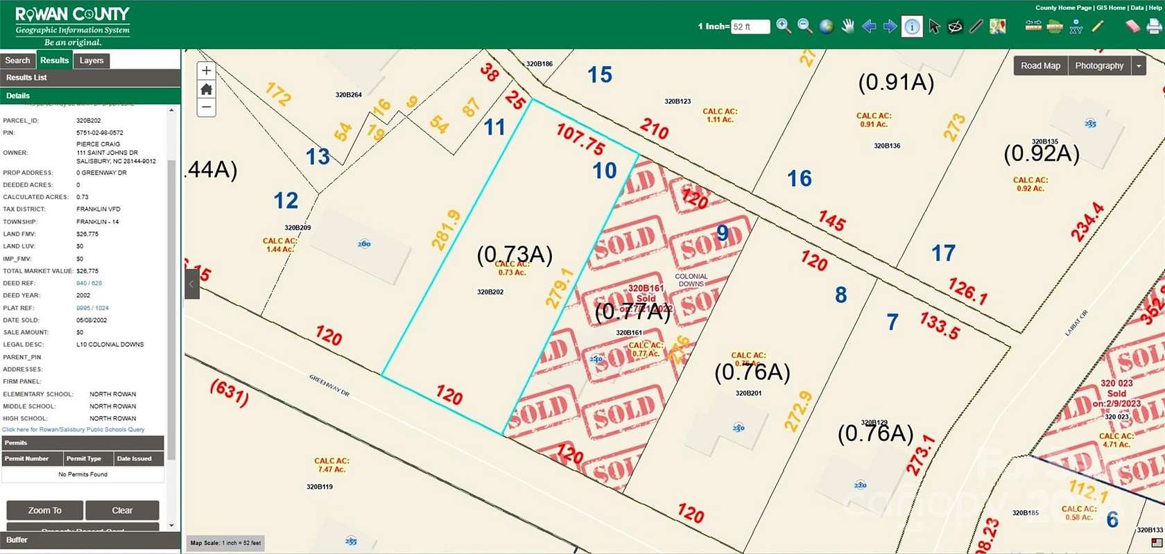 0.73 Acres of Residential Land for Sale in Salisbury, North Carolina