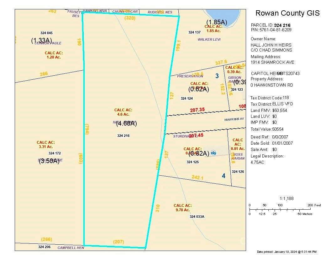 4.75 Acres of Residential Land for Sale in Salisbury, North Carolina