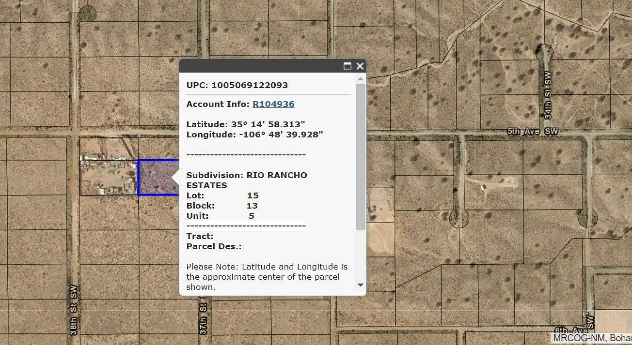 1 Acre of Land for Sale in Rio Rancho, New Mexico