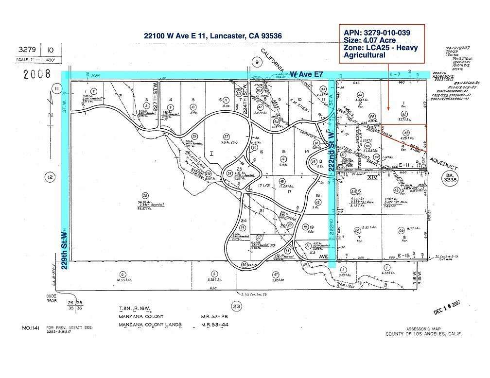 4.067 Acres of Land for Sale in Lancaster, California