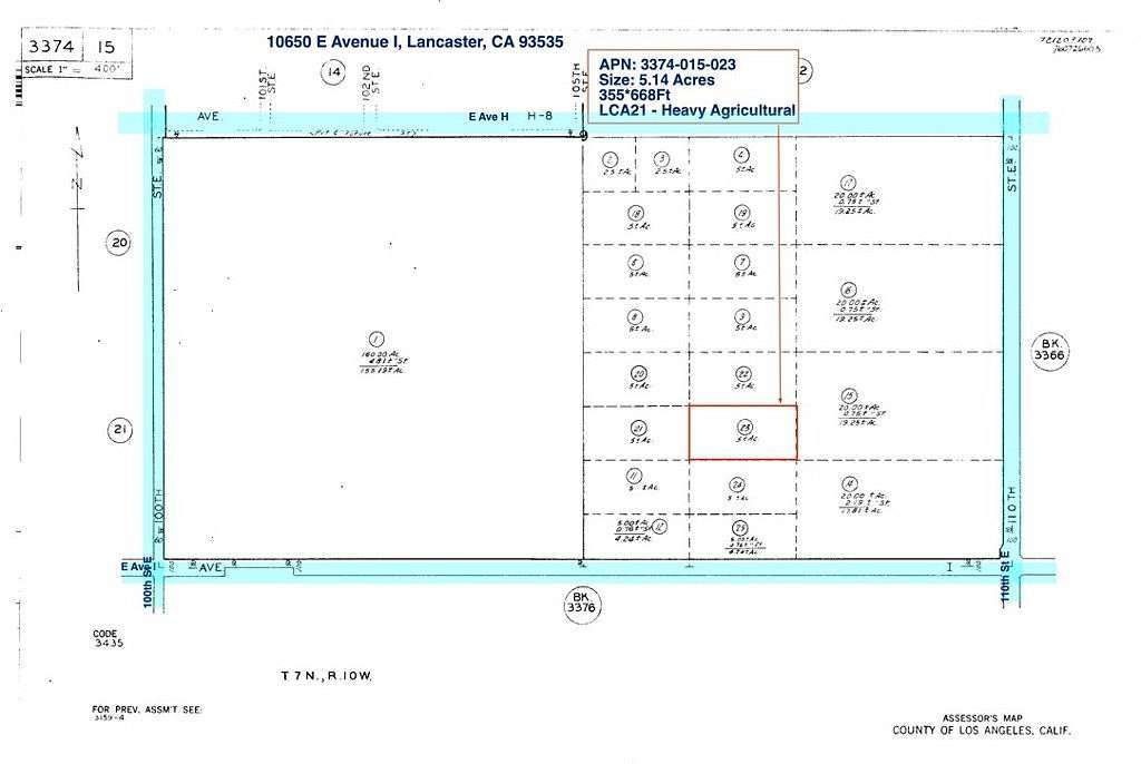 5.135 Acres of Land for Sale in Lancaster, California