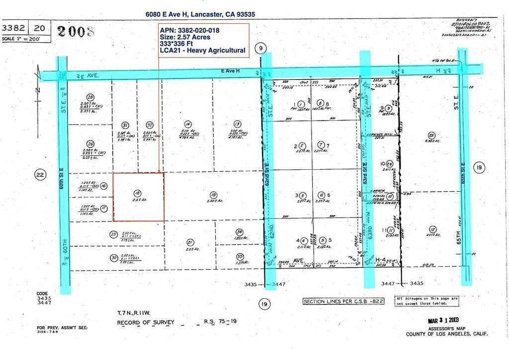 2.571 Acres of Residential Land for Sale in Lancaster, California