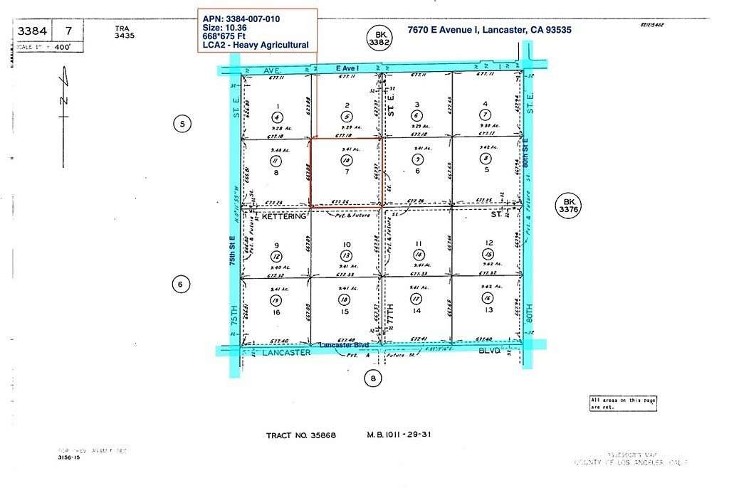 10.36 Acres of Recreational Land for Sale in Lancaster, California