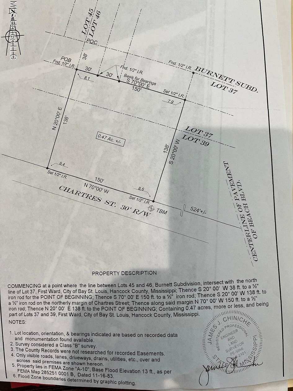 0.47 Acres of Residential Land for Sale in Bay St. Louis, Mississippi