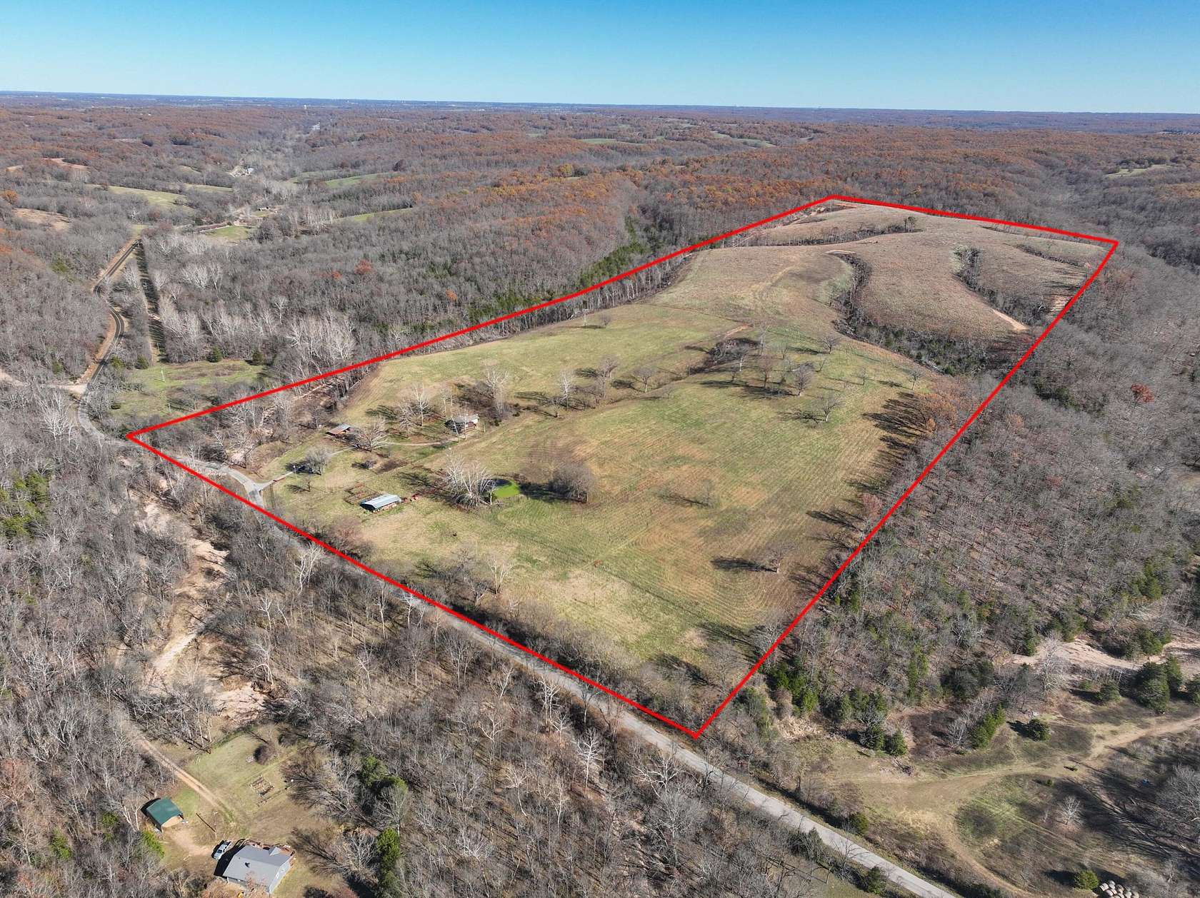 123 Acres of Land with Home for Sale in Rocky Comfort, Missouri