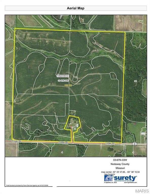 157 Acres of Agricultural Land for Sale in Sheridan, Missouri