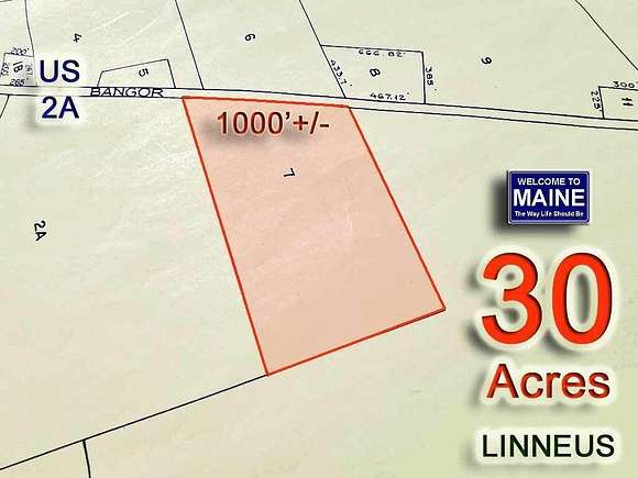 30 Acres of Land for Sale in Linneus, Maine