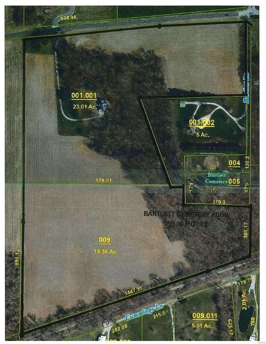 42.37 Acres of Agricultural Land with Home for Sale in Edwardsville, Illinois