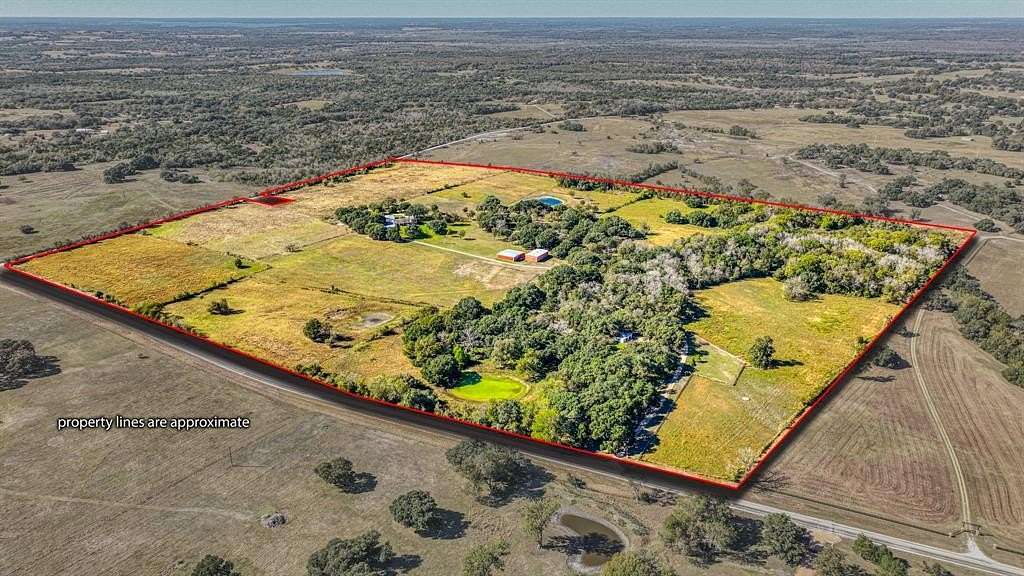 98.125 Acres of Agricultural Land with Home for Sale in Brenham, Texas