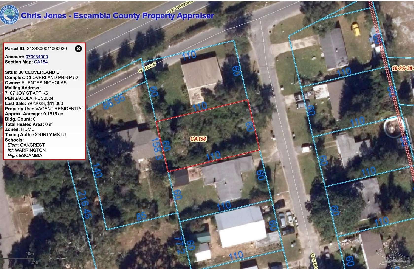 0.15 Acres of Residential Land for Sale in Pensacola, Florida