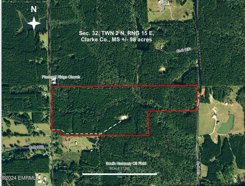 98 Acres of Land for Sale in Shubuta, Mississippi