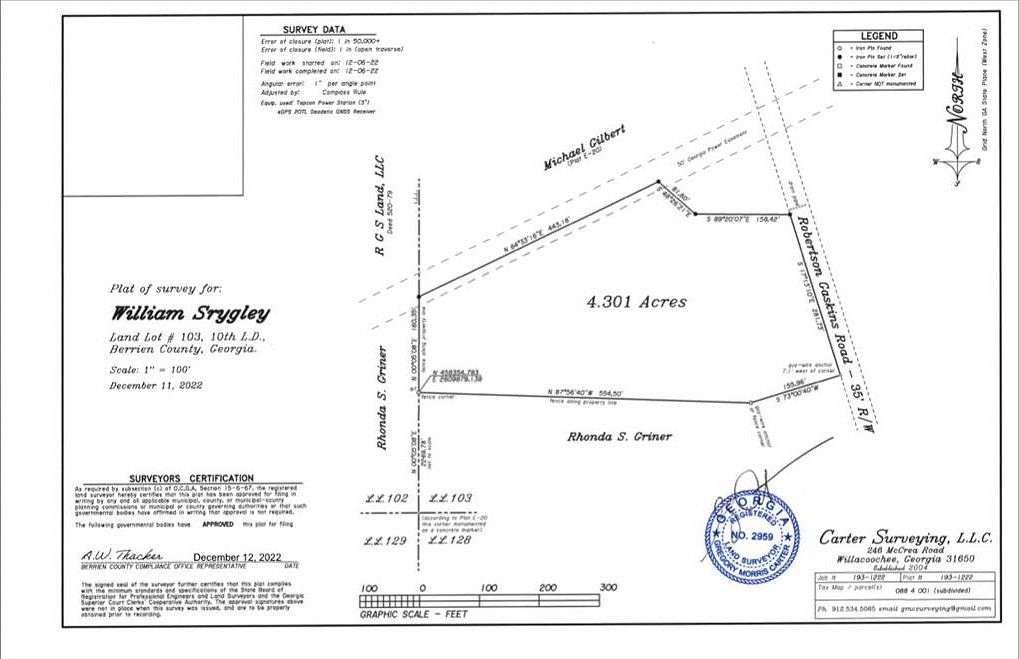 4.301 Acres of Residential Land for Sale in Nashville, Georgia