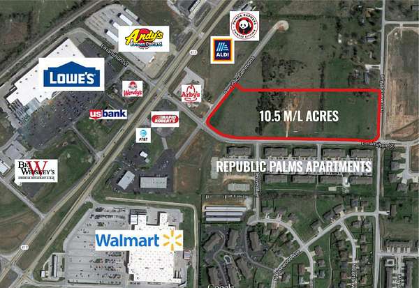 10.6 Acres of Mixed-Use Land for Sale in Republic, Missouri