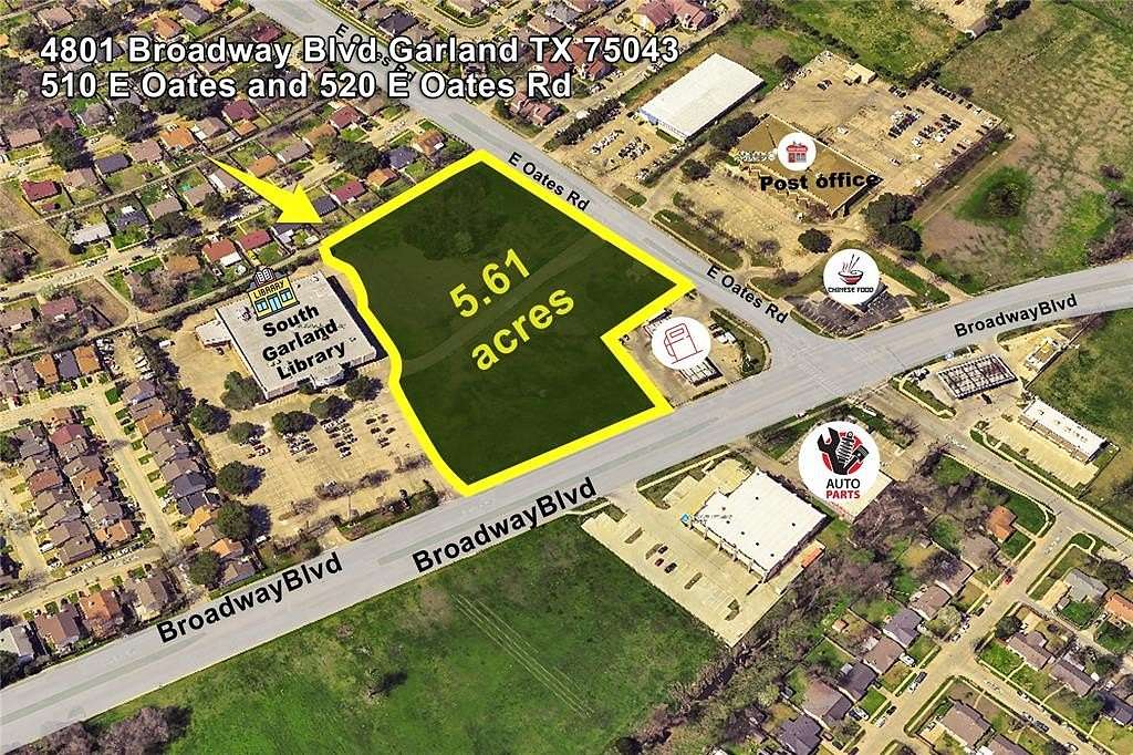 5.617 Acres of Commercial Land for Sale in Garland, Texas