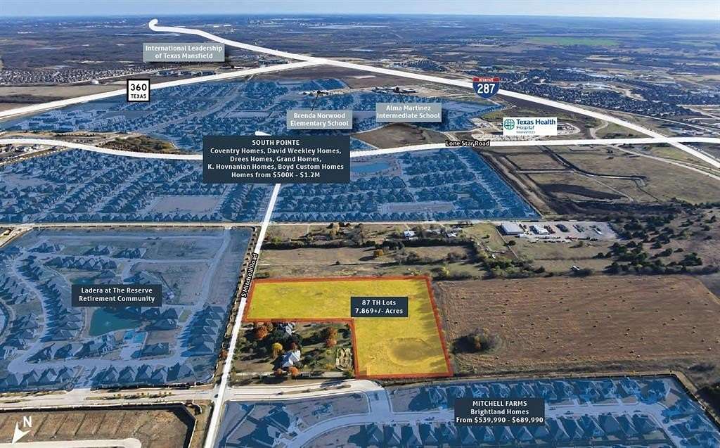 7.869 Acres of Land for Sale in Mansfield, Texas