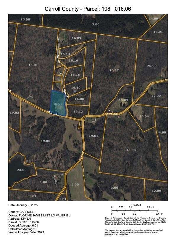 6.01 Acres of Residential Land for Sale in Huntingdon, Tennessee