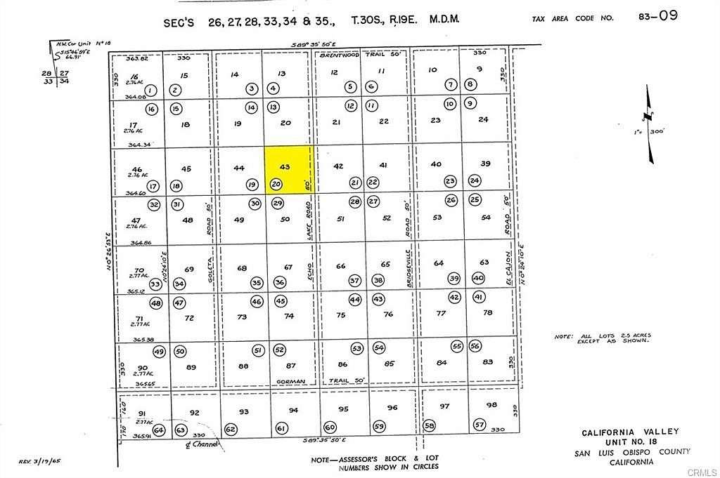 2.5 Acres of Land for Sale in California Valley, California