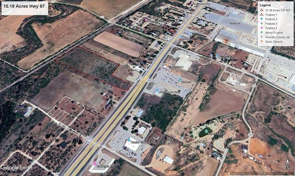 10.19 Acres of Commercial Land for Sale in Ballinger, Texas