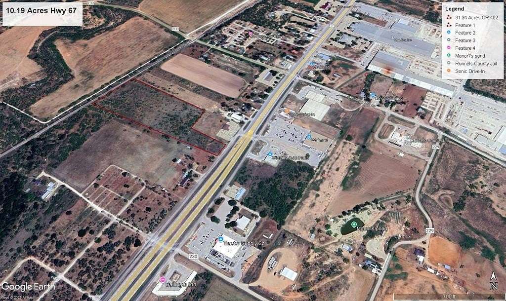 10.2 Acres of Land for Sale in Ballinger, Texas