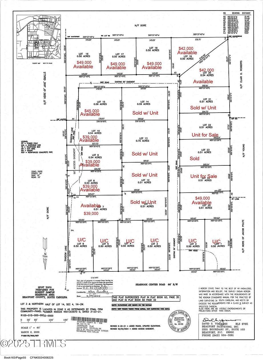 0.5 Acres of Residential Land for Sale in Seabrook, South Carolina