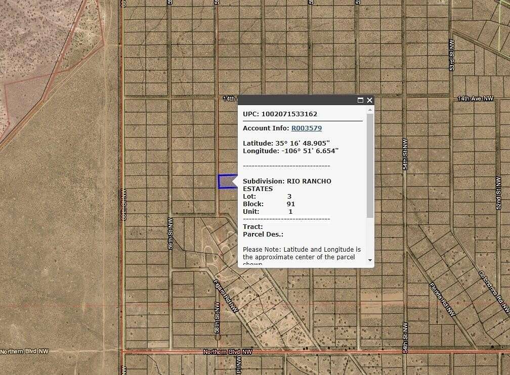 1 Acre of Land for Sale in Rio Rancho, New Mexico
