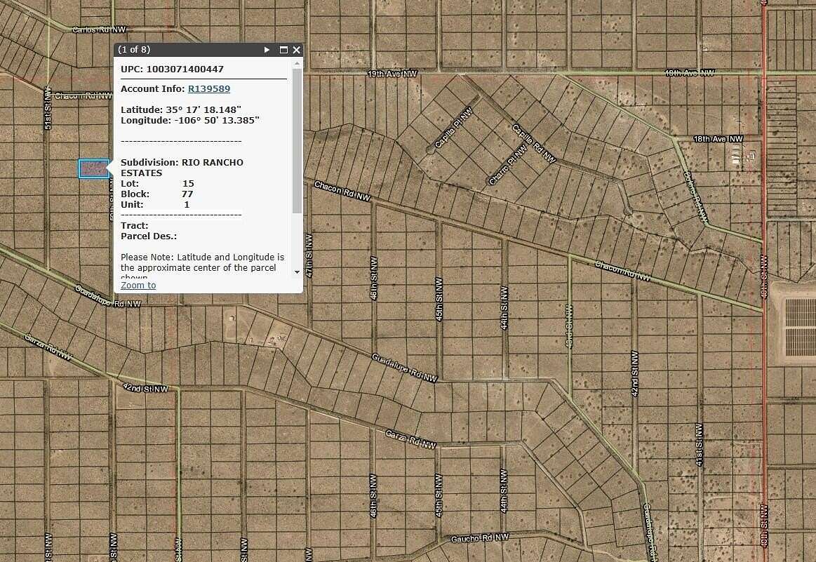 1 Acre of Land for Sale in Rio Rancho, New Mexico
