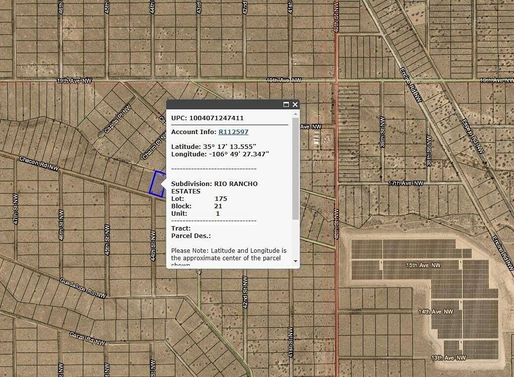 1 Acre of Land for Sale in Rio Rancho, New Mexico