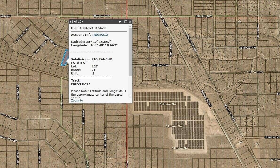 1.1 Acres of Land for Sale in Rio Rancho, New Mexico