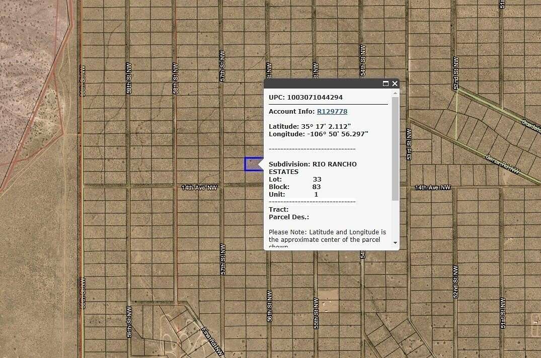 1 Acre of Land for Sale in Rio Rancho, New Mexico