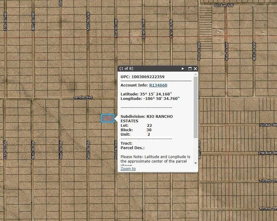 1 Acre of Land for Sale in Rio Rancho, New Mexico