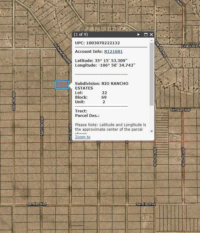 1 Acre of Land for Sale in Rio Rancho, New Mexico