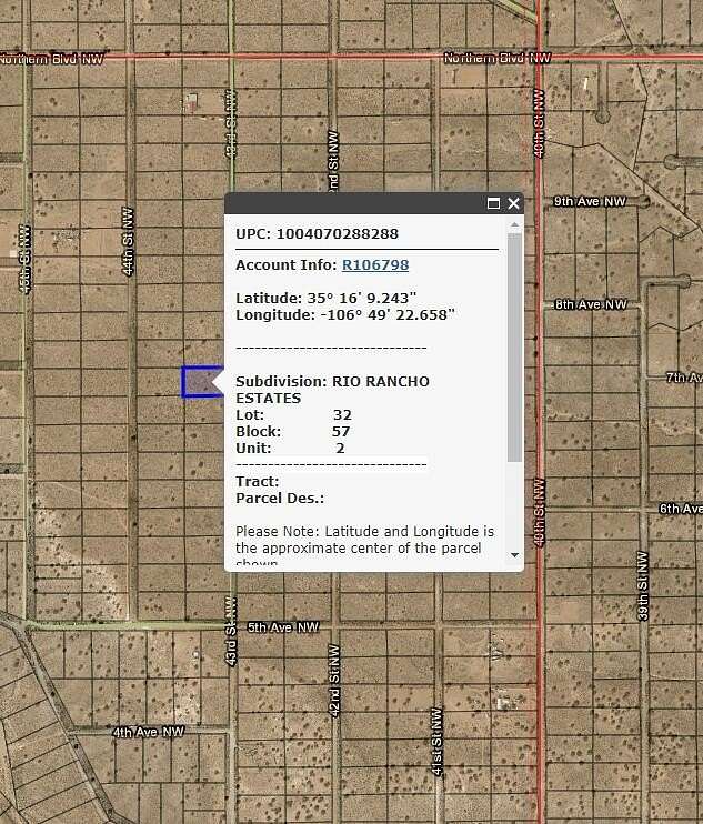 1 Acre of Residential Land for Sale in Rio Rancho, New Mexico