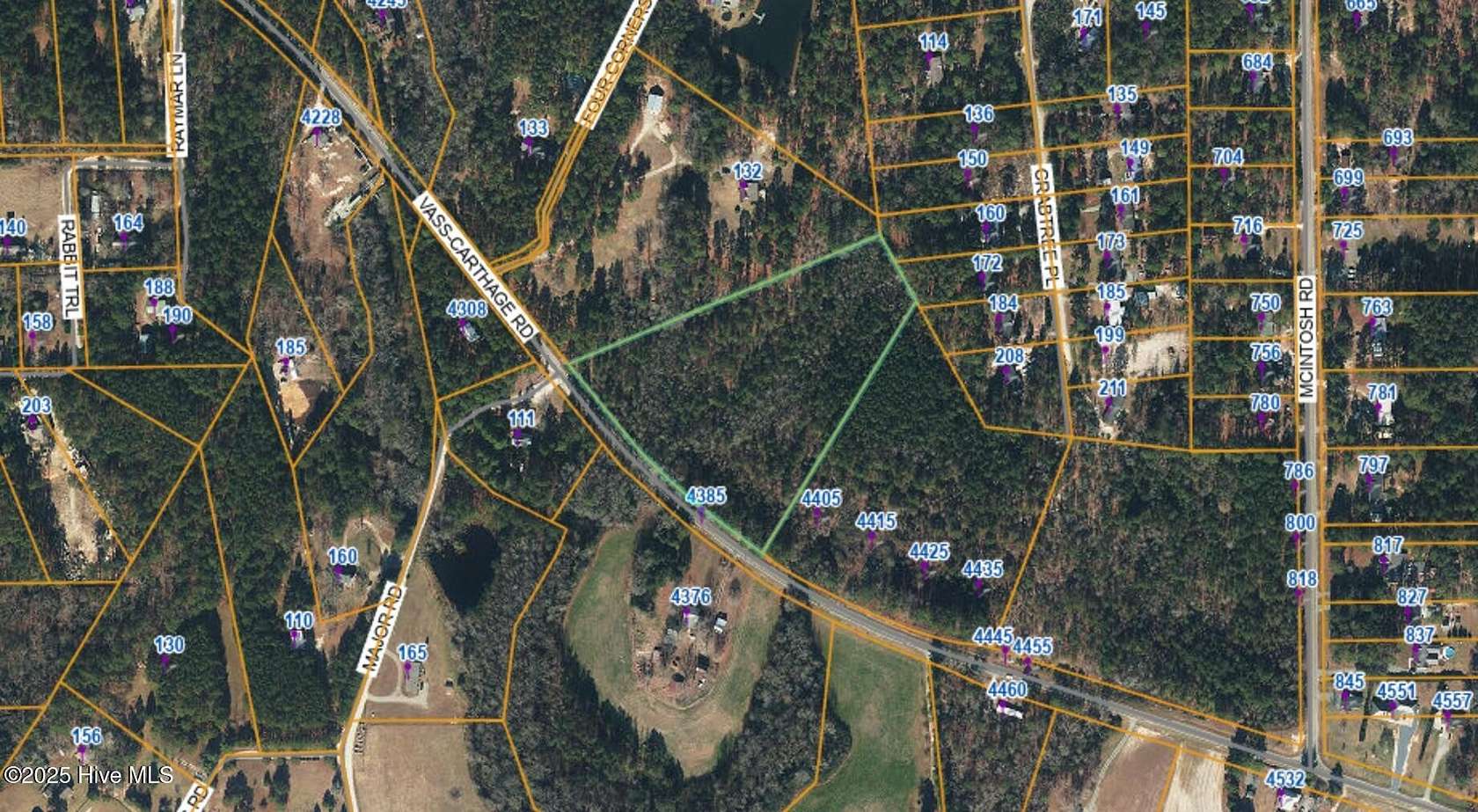 8.3 Acres of Residential Land for Sale in Carthage, North Carolina