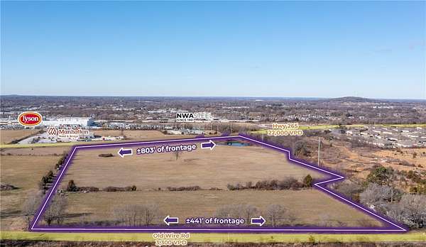 15.8 Acres of Commercial Land for Sale in Springdale, Arkansas
