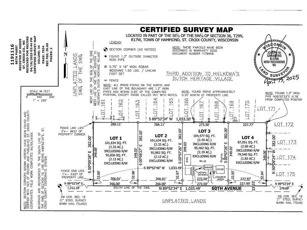 2.33 Acres of Land for Sale in Hammond, Wisconsin