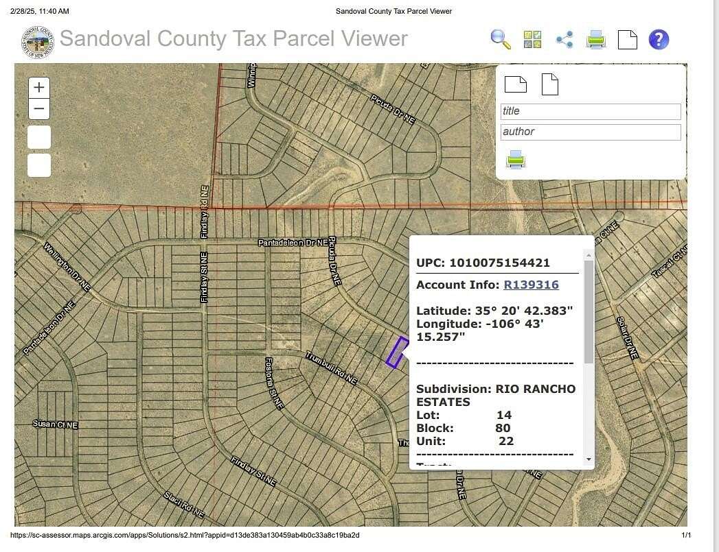 0.5 Acres of Land for Sale in Rio Rancho, New Mexico