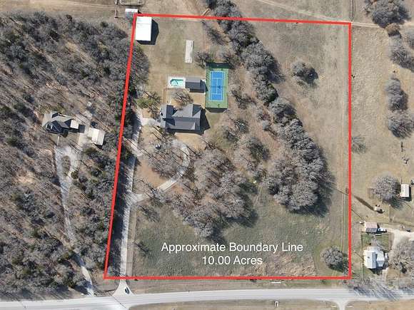 10 Acres of Residential Land with Home for Sale in Bowie, Texas