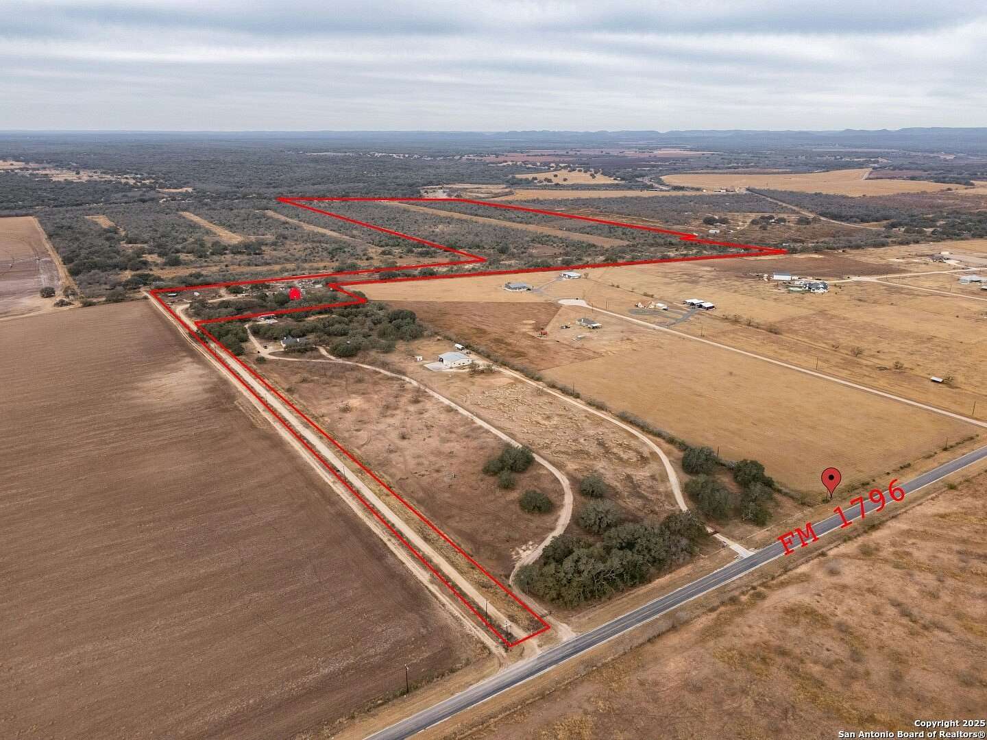 122 Acres of Agricultural Land with Home for Sale in D'Hanis, Texas