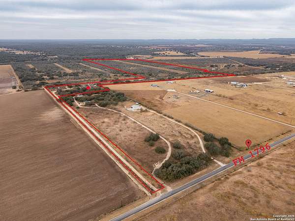 122 Acres of Agricultural Land with Home for Sale in D'Hanis, Texas