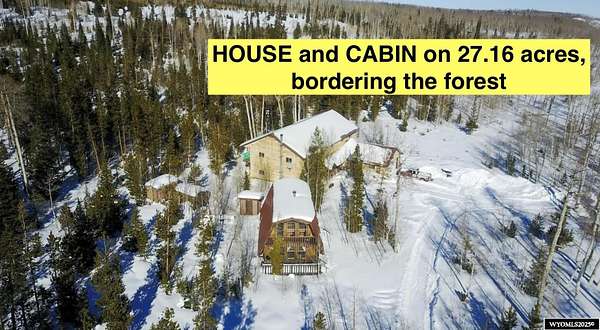 27.2 Acres of Recreational Land with Home for Sale in Robertson, Wyoming