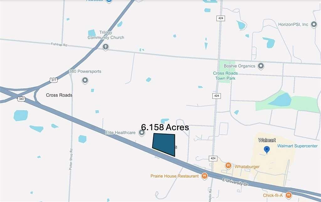 6.16 Acres of Commercial Land for Sale in Cross Roads, Texas