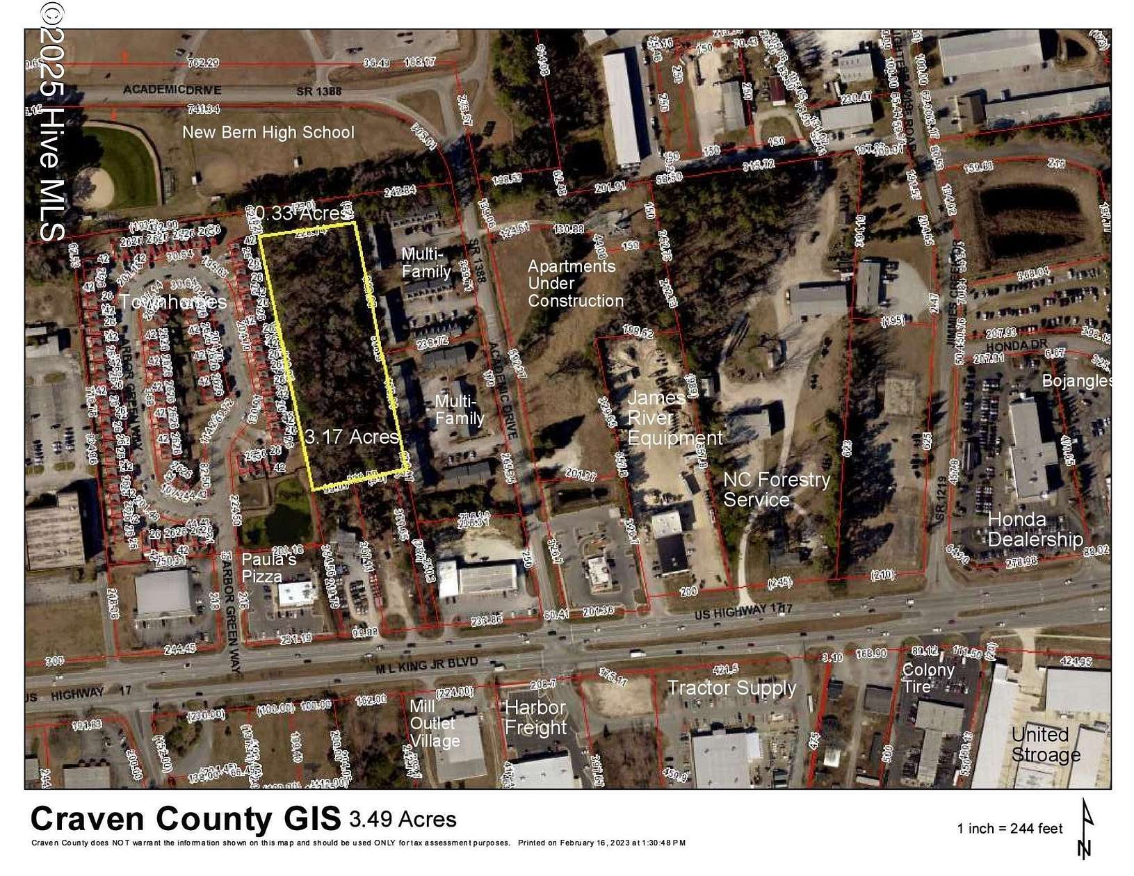 3.16 Acres of Mixed-Use Land for Sale in New Bern, North Carolina