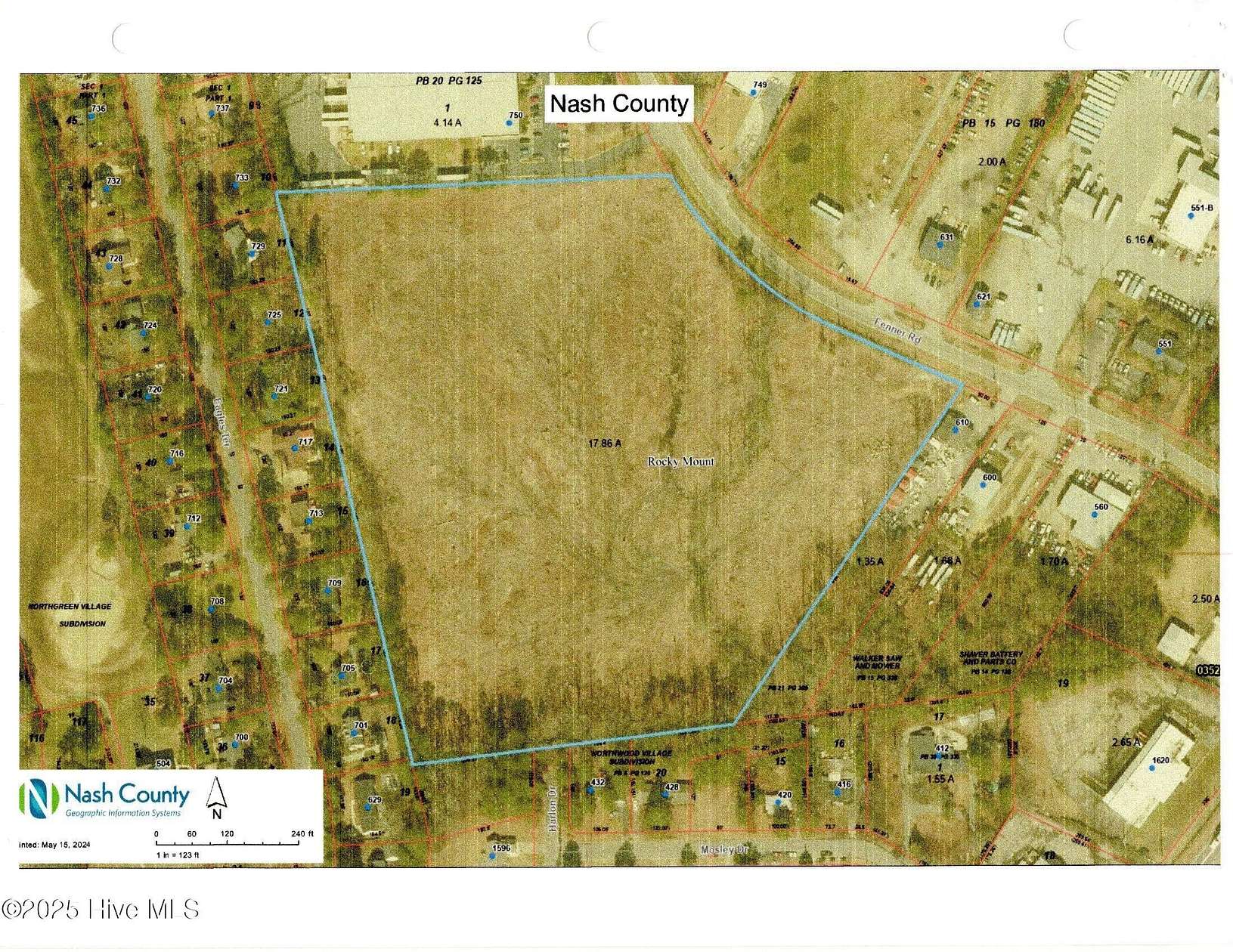 17.9 Acres of Commercial Land for Sale in Rocky Mount, North Carolina