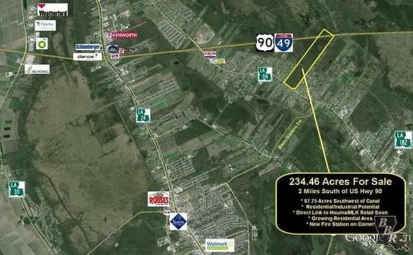 234 Acres of Mixed-Use Land for Sale in Houma, Louisiana