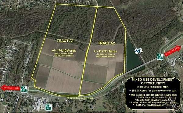 118 Acres of Land for Sale in Thibodaux, Louisiana