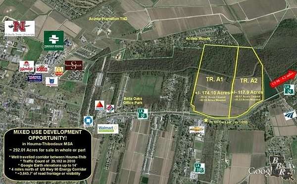 174 Acres of Land for Sale in Thibodaux, Louisiana