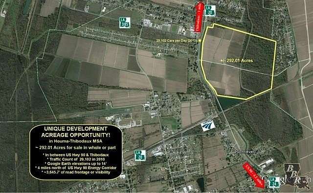 292 Acres of Land for Sale in Thibodaux, Louisiana